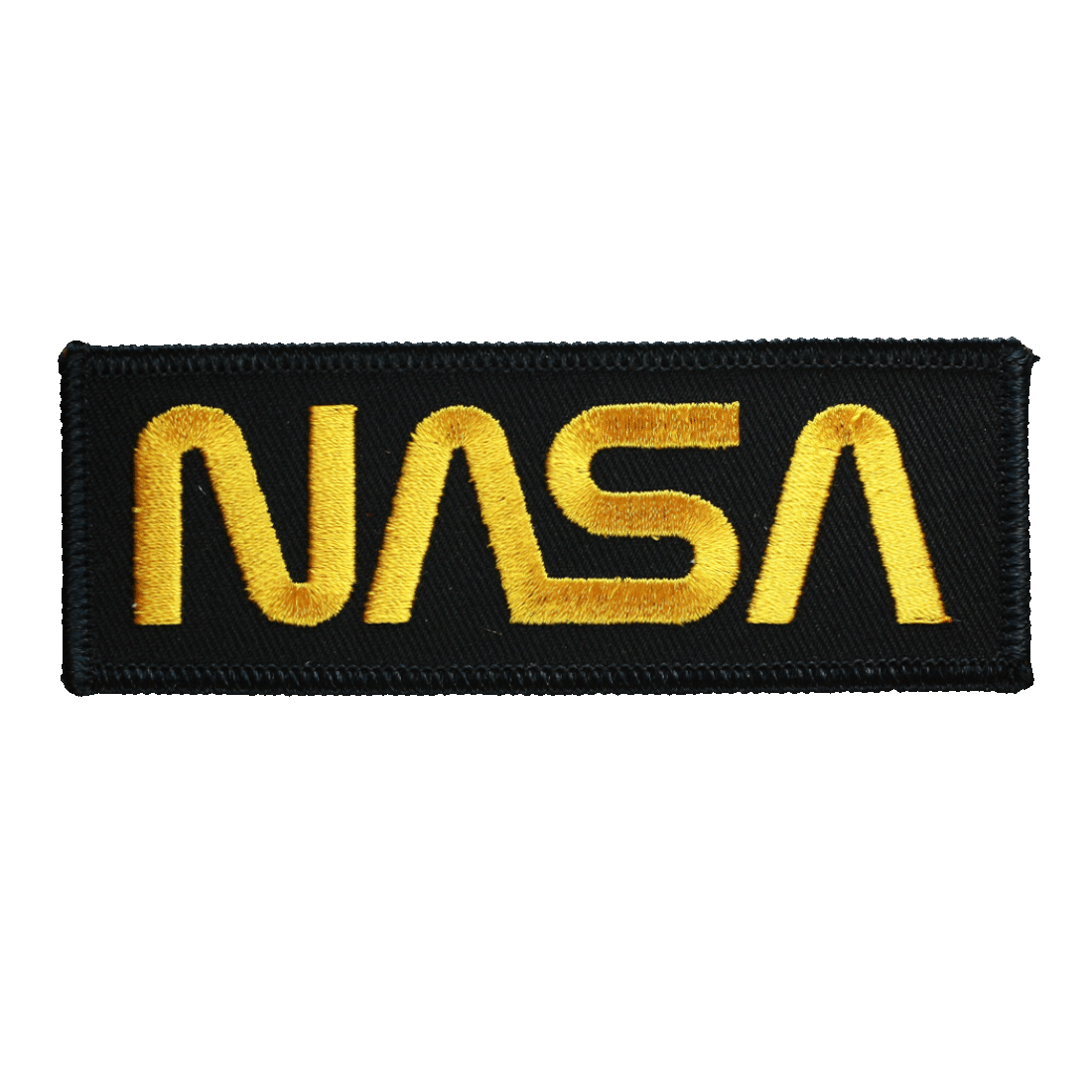 NASA Worm Embroidered Patch ( Gold on Black)