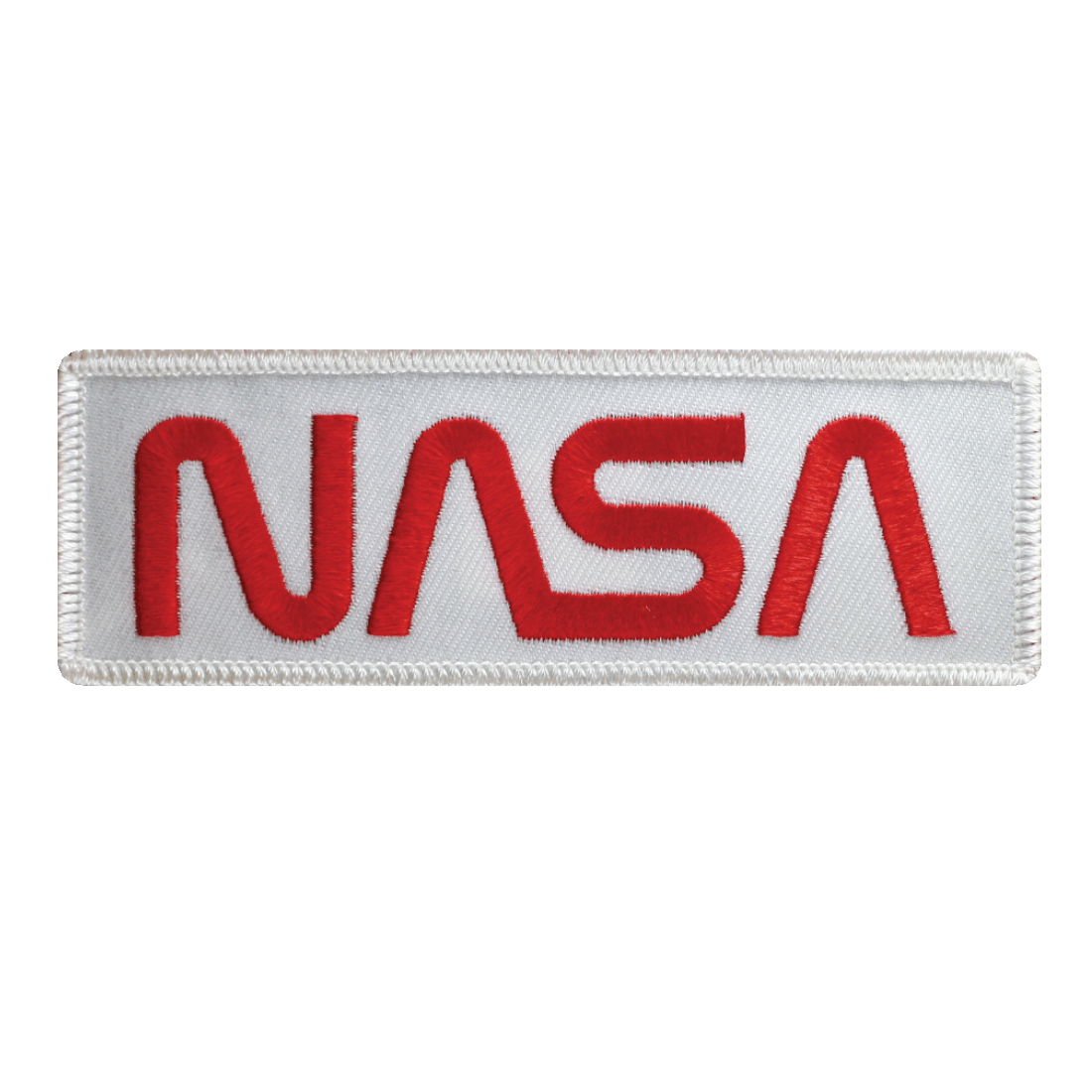 NASA Worm Embroidered Patch ( Red & White)