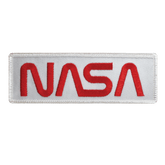 NASA Worm Embroidered Patch ( Red & White)